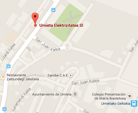 mapa de situación de 
                    Electricidad Iberlan en Errenteria